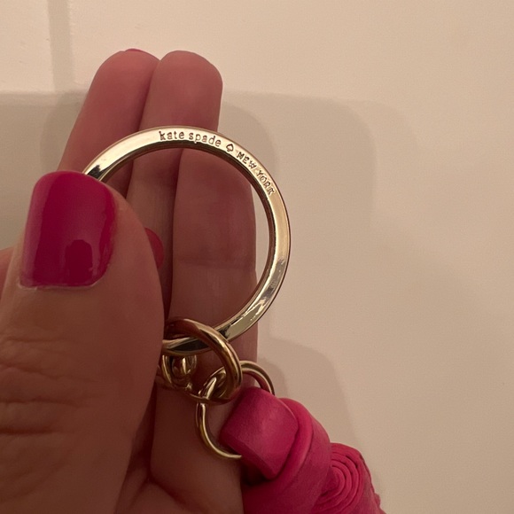 Kate Spade Barbie pink purse/bag charm and /or keychain- leather tassels - Picture 3 of 5